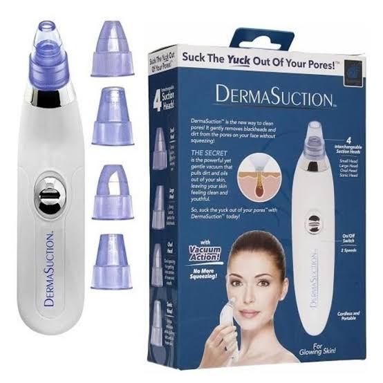 Derma Suction Blackhead Removal Machine 4 in 1 Black Head Remover Machine - Acne Pore Cleaner Vacuum Suction Tool Blackhead Removal On Nose Machine