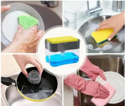 SOAP PUMP DISPENSER 2-in-1 Pump Soap Dispenser and Sponge Caddy For Dish