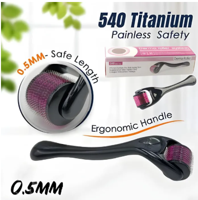 Derma Roller 0.5mm with 540 Micro Needle for Hair Growth and Facial Skin Therapy Derma roller Hair and skin roller 1.5Mm