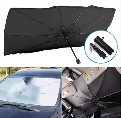 Car Umbrella Sun Shade Cover for Windshield UV Reflecting Foldable Front Car Sunshade Umbrella