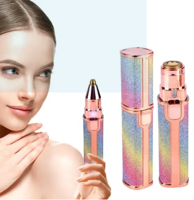 2 in 1 Flawless Facial Razor, Painless Eyebrow Removal Shaver With LED Light For Lip Chin Bikini Fuzz Mustache